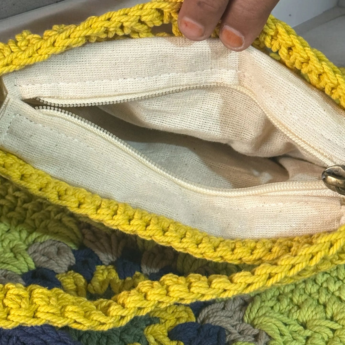 Cotton Handknitted Crochet Sling bag