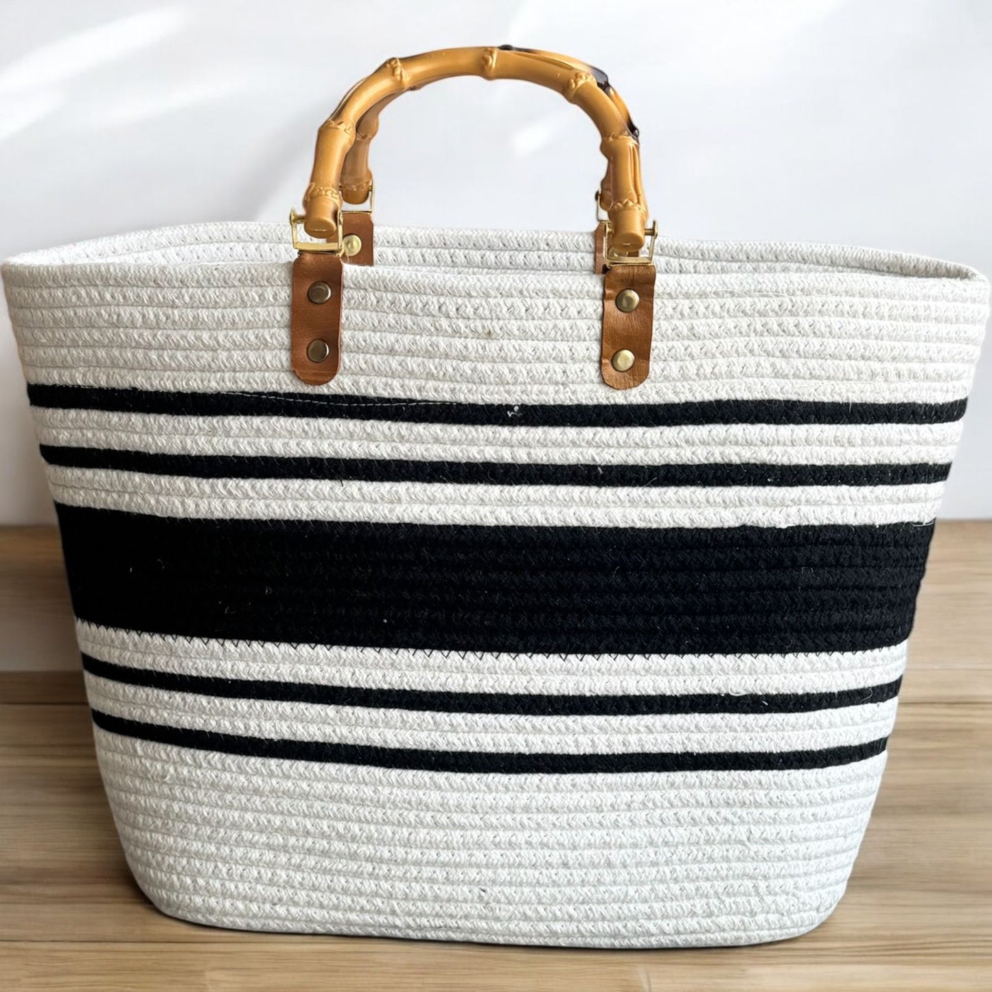 Tote Bag with Bamboo Handle