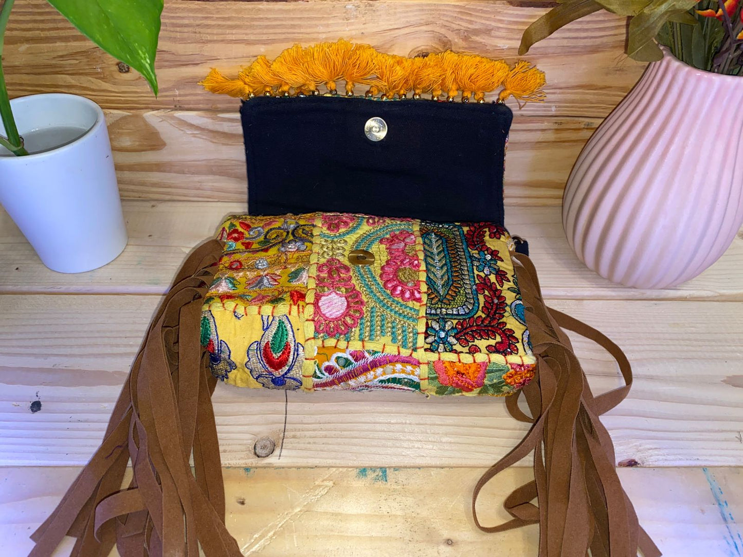 indian patchwork handmade banjara tote embroidery cultch women bag