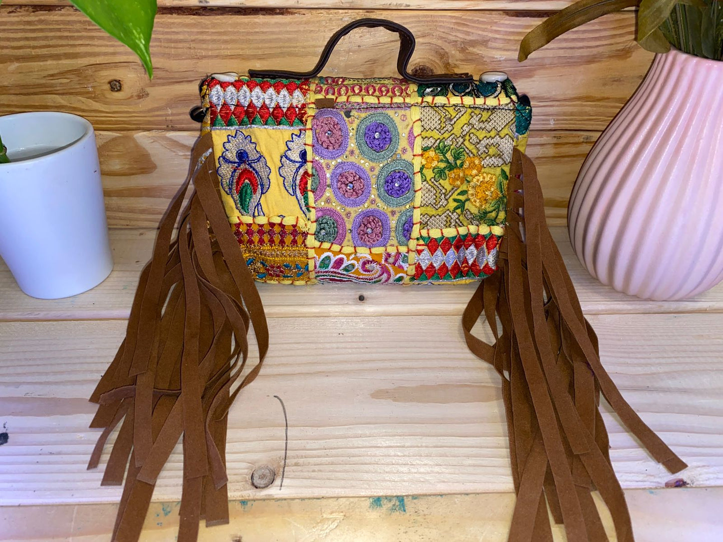 indian patchwork handmade banjara tote embroidery cultch women bag