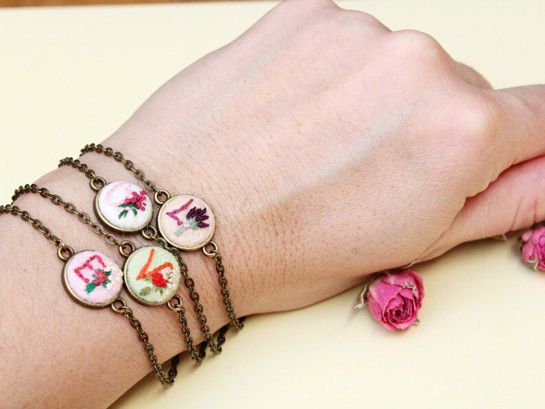 Hand Embroidered Bracelet