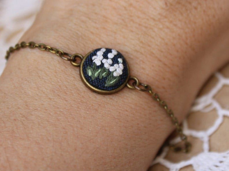Hand Embroidered Bracelet