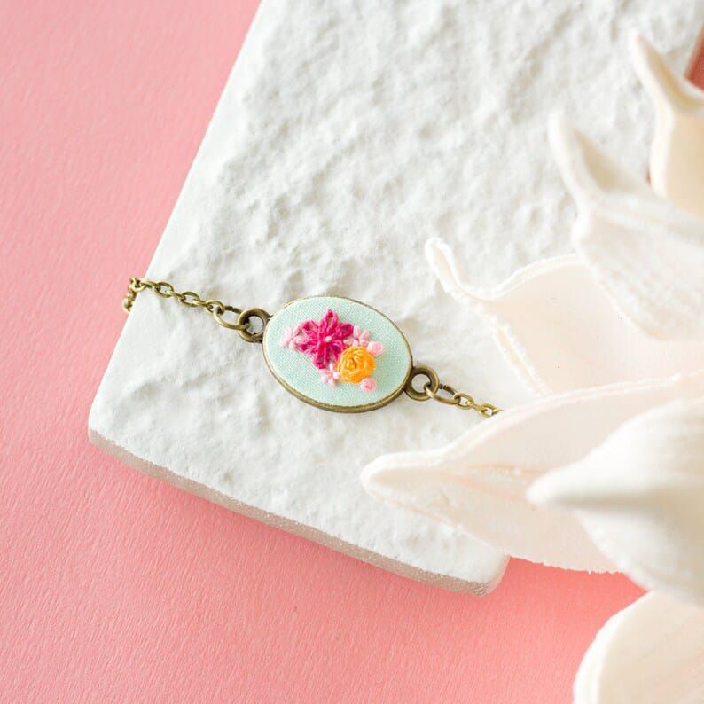 Hand Embroidered Bracelet