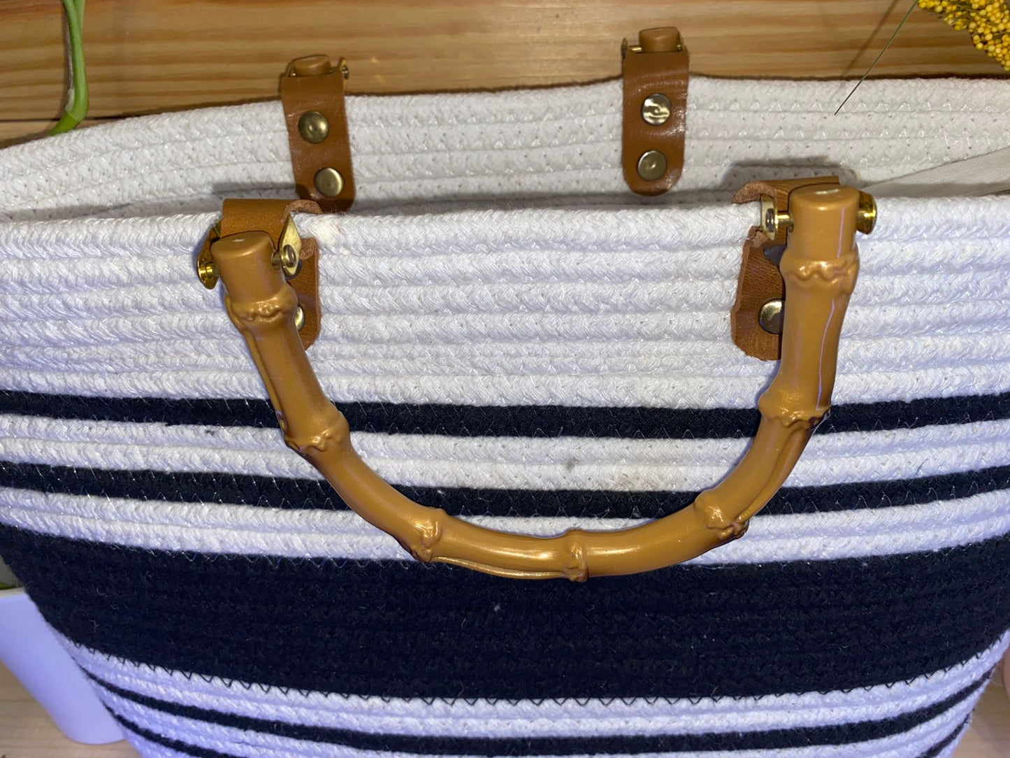 Tote Bag with Bamboo Handle