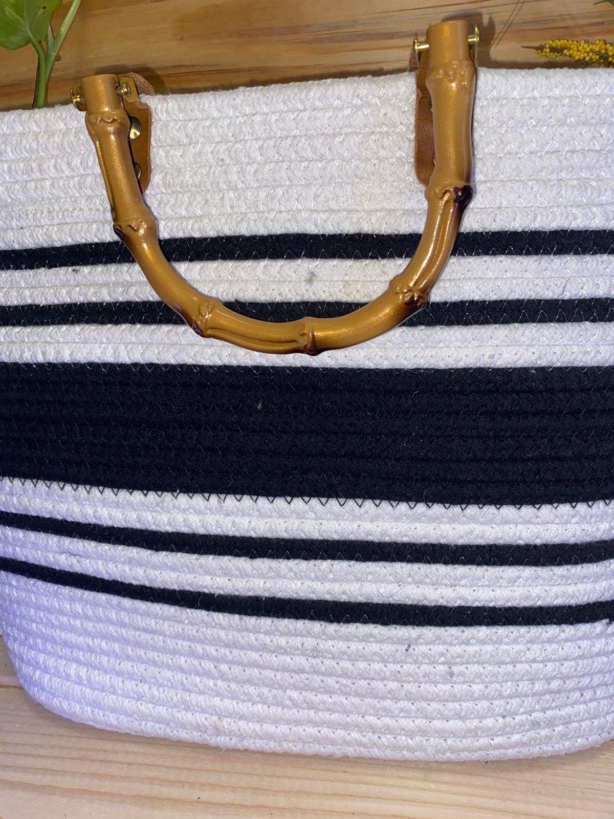 Tote Bag with Bamboo Handle
