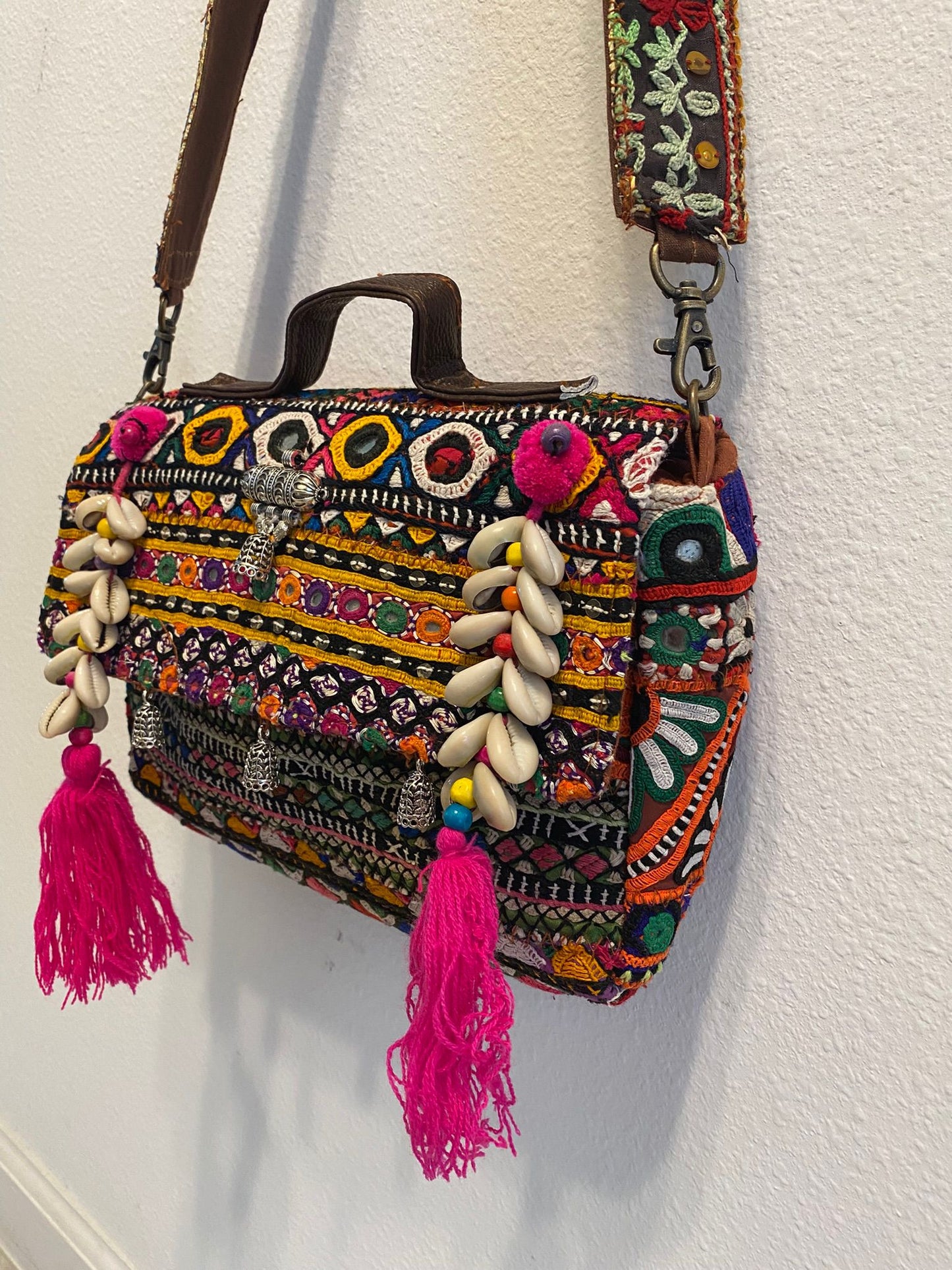 Indian vintage upcycled embroidered fabric bag