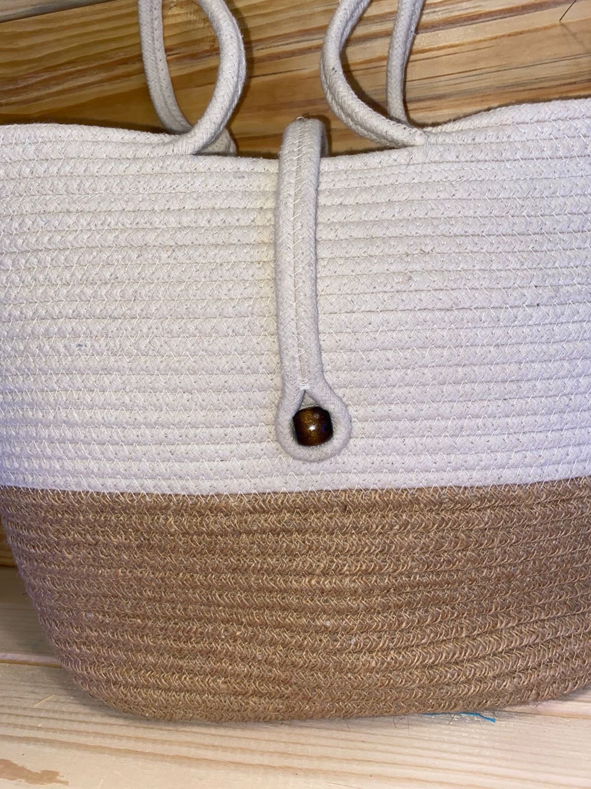 Handcrafted Cotton and Jute Shoulder Tote Bag
