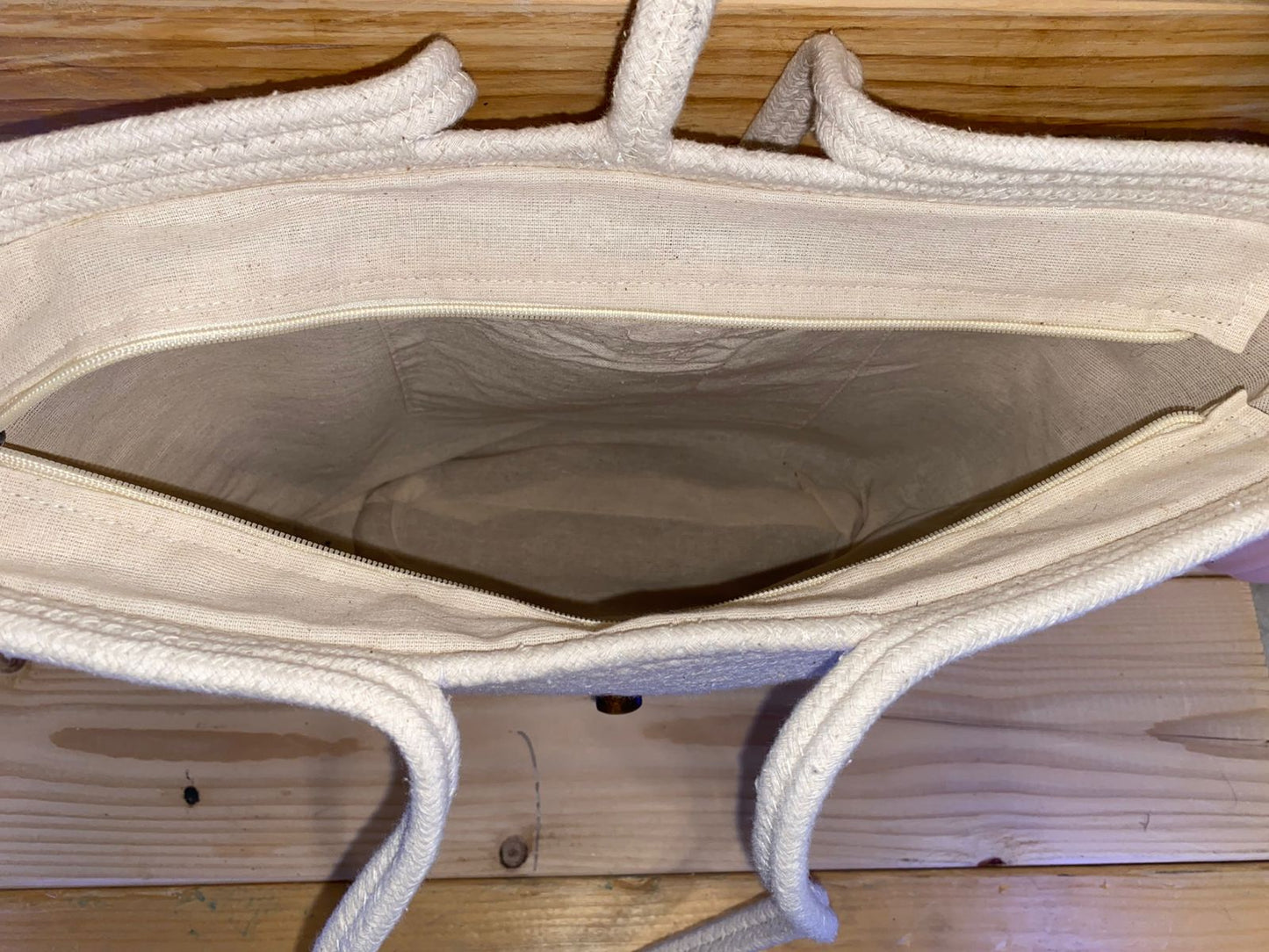 Handcrafted Cotton and Jute Shoulder Tote Bag