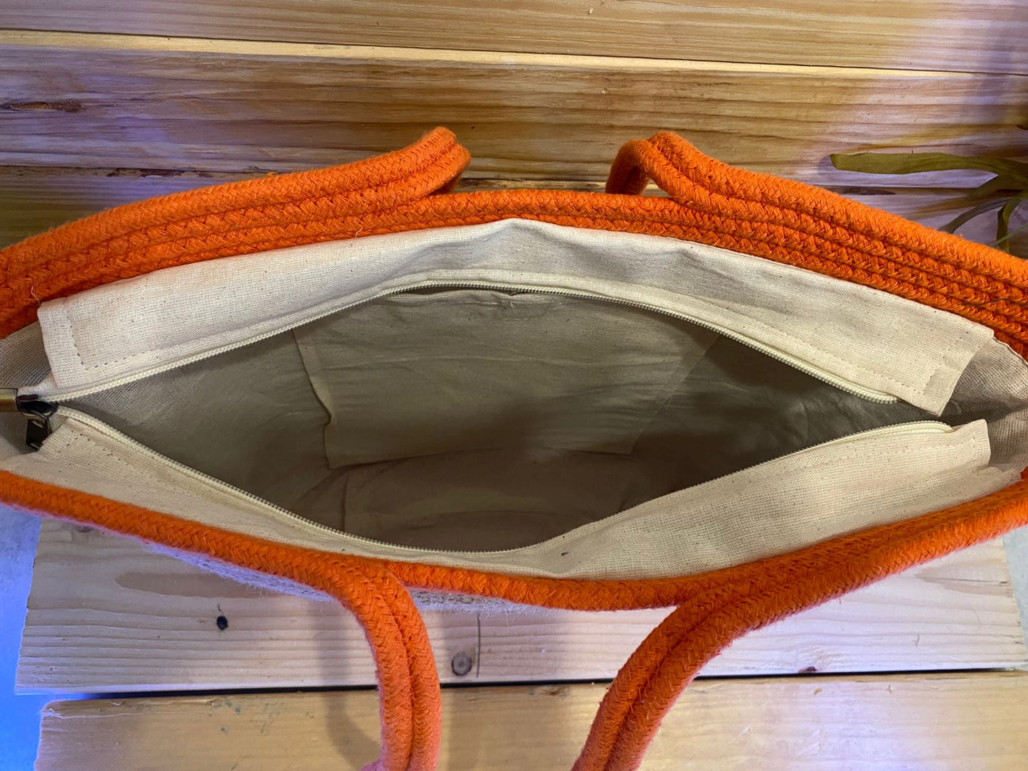 Cotton and Jute Shoulder Tote Bag