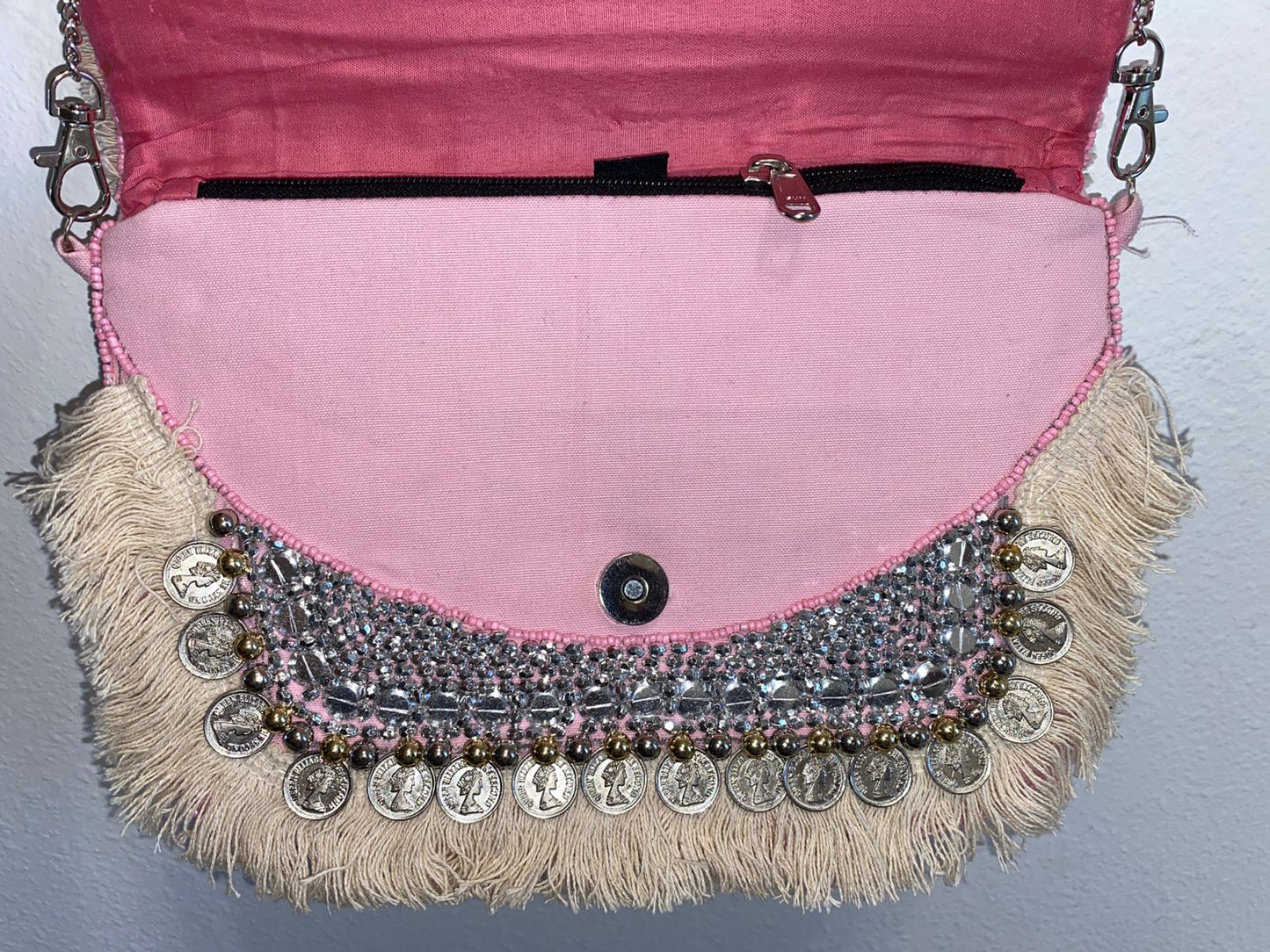 Beaded Boho coin sling bag