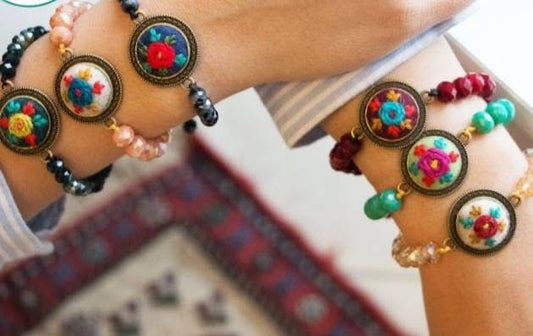 Hand Embroidered Bracelet