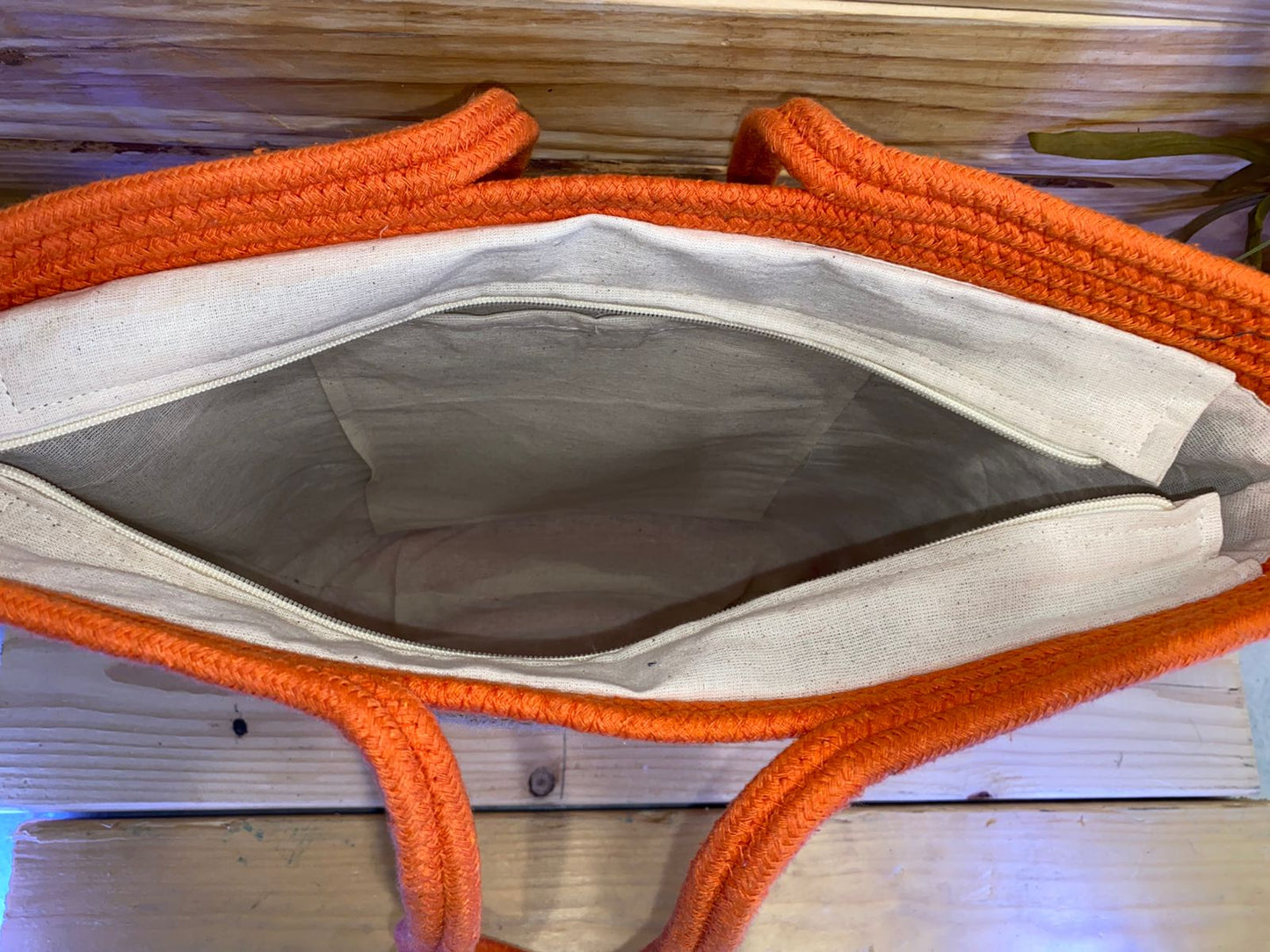 Cotton and Jute Shoulder Tote Bag